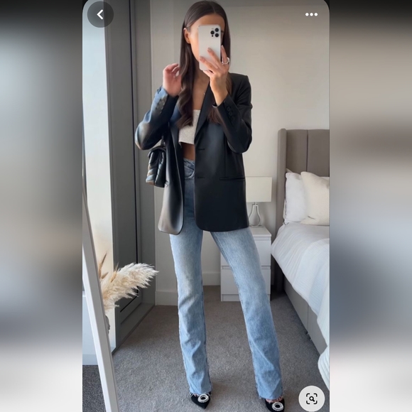 Zara * Oversized Faux Leather Blazer - Picture 5 of 16